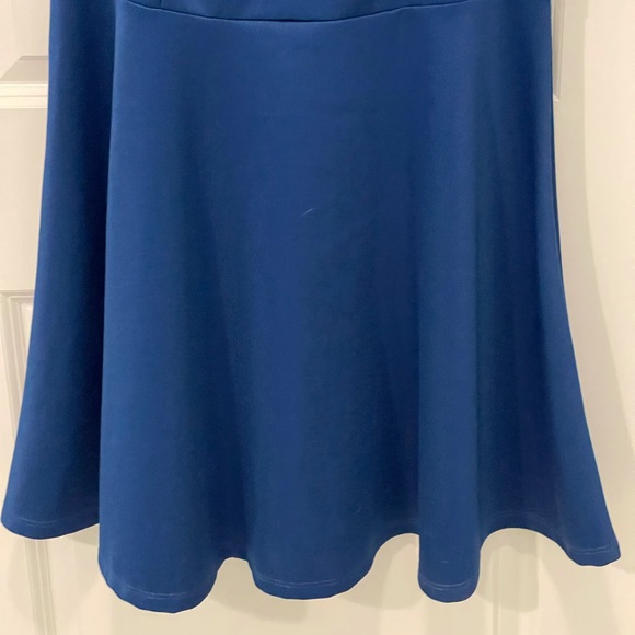 Blue Fit & Flare Cocktail Dress with Black Lace 1X - Picture 3 of 12